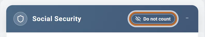 A box title bar with the Do not count button ringed